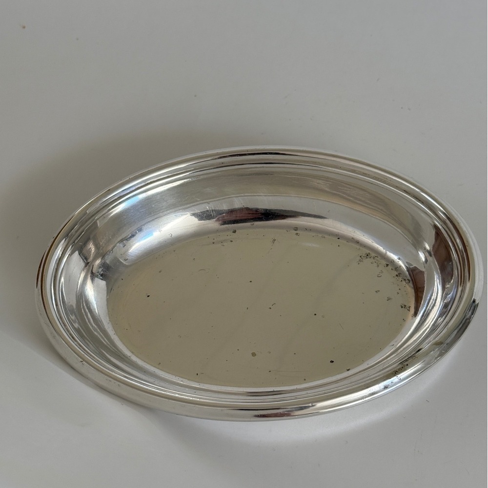 Vintage Neal's Silverplate Oval Serving Dish Tray 6.5" Classic Rolled Rim